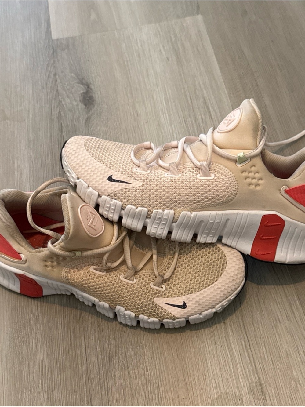 Nike Beige and Coral Athletic Sneakers